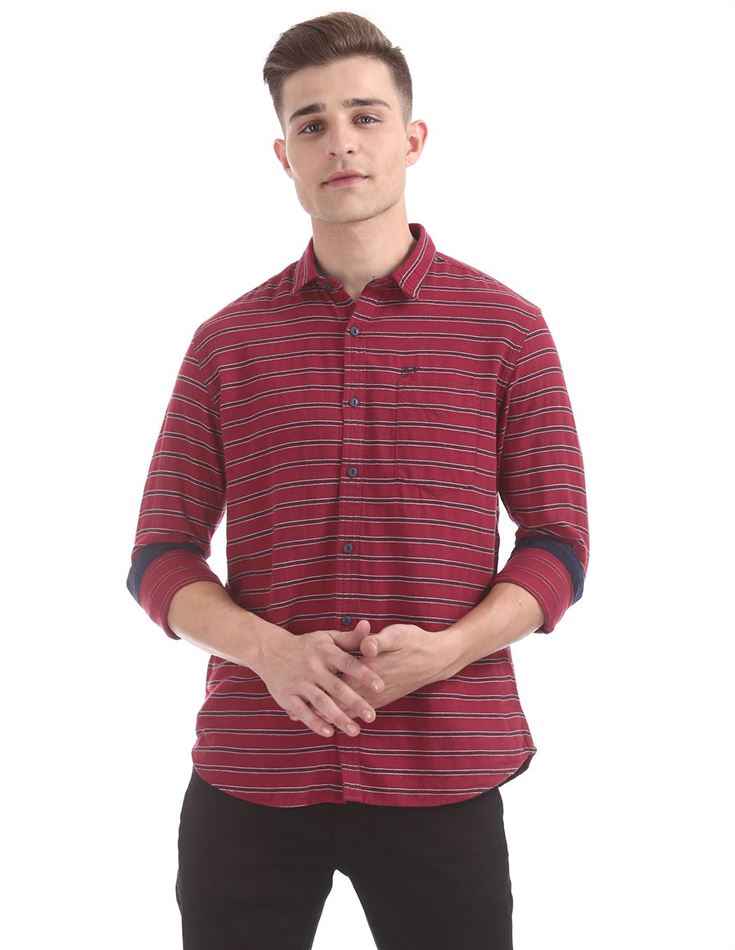 Ed Hardy Men Casual Wear Striped Shirt